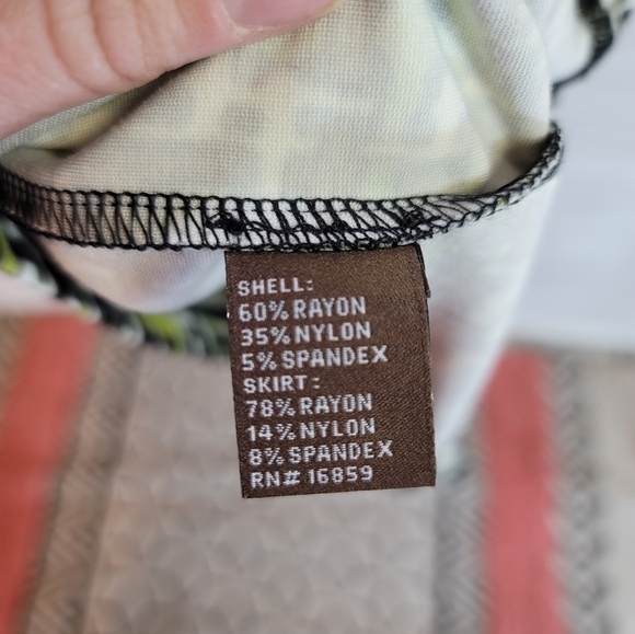 J.McLaughlin Short Sleeve Dress w Lime Green Geo Houndstooth Print, sz Small - Picture 9 of 12